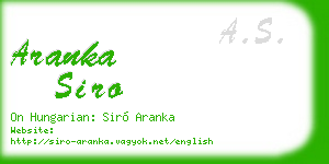 aranka siro business card